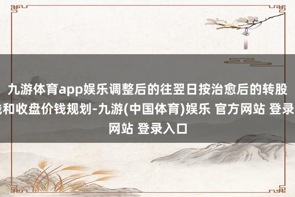 九游体育app娱乐调整后的往翌日按治愈后的转股价钱和收盘价钱规划-九游(中国体育)娱乐 官方网站 登录入口